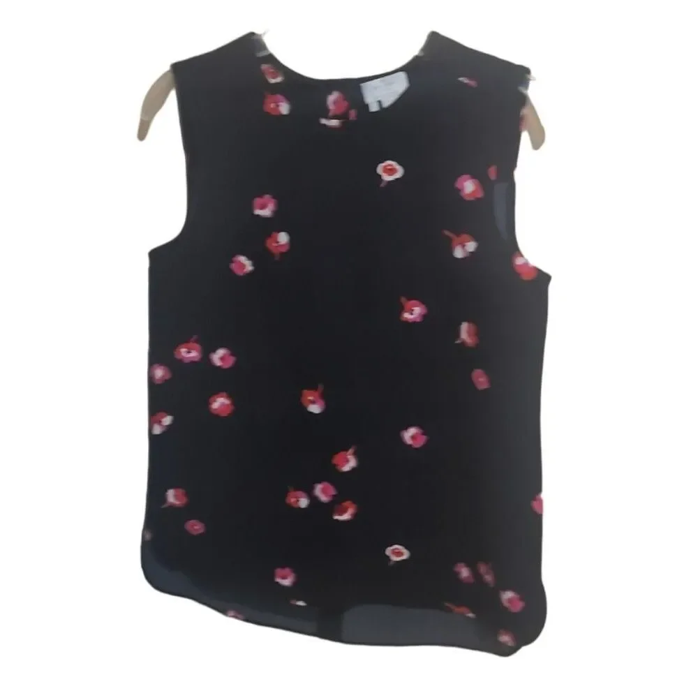 Kate Spade Cherry Blossom Sleeveless Top in Black